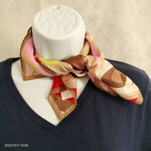 Liz Caliborne Women's Silk Neckerchief Square Retro Boho 70s Vibe